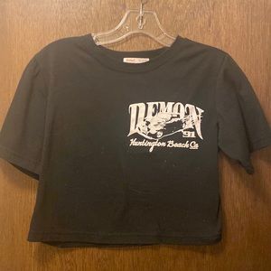 womens small (size 4) romwe black crop top